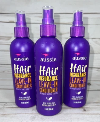 Aussie Hair Insurance Leave-In Conditioner Jojoba Sea Kelp 8oz (3 Pack) - Image 1 of 4