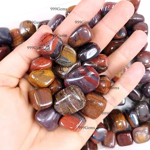 10 Pcs Natura Liron Tiger Eye Tumbled Gemstone Lot For Making Jewelry 20-30mm - Picture 1 of 10