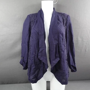 Chicos Damen Jacke 0 klein blau drapiert Spitze künstlerisch Lagenlook Boho romantisch Lagenlook - Bild 1 von 14