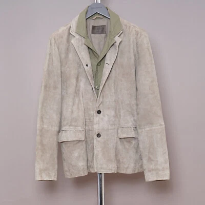 ALL SAINTS Suede Leather Blazer Jacket Mens MEDIUM Grail HUXTON like survey M - Image 1 of 4