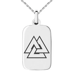 Edelstahl nordische Mythologie Valknut Wikinger Symbol Charm Halskette oder Schlüsselanhänger - Bild 1 von 25