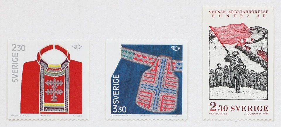 Suecia Conjunto de 3 estampillas 1989 cooperación nórdica Scott #1733-5 MNH Sverige Foto 1 de 1