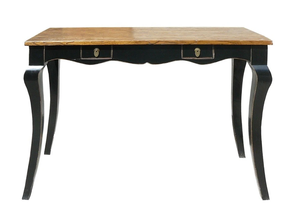 Rustic Raw Plank Black Curve Legs Console Writing Desk Table mh307 - Image 1 of 4
