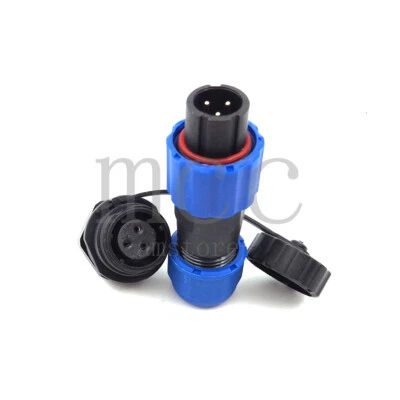 SD13 3pin Panel Mount IP68 Waterproof Plug & Socket Circular Connector 5A - Image 1 of 4