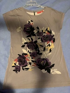 Elle Light Purple Shift Dress with Flowers & Iridescent Bead Accents-Large - Picture 1 of 2