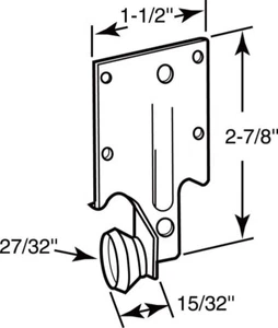 Conjunto de rodillos guía de cajón para zurdos de acero Prime-Line 221240 2-7/8 L in. - Imagen 1 de 1