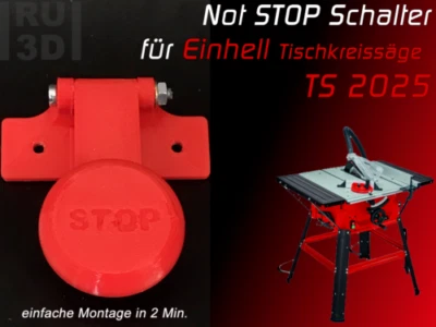 RU3D Not STOP Schalter, Paddelschalter Erweiterung Tischkreissäge Einhell TS 2025
