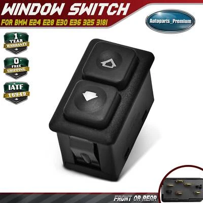 Interruptor de ventana eléctrico iluminado delantero / trasero para BMW E24 E28 E30 E36 325 318i Foto 1 de 4