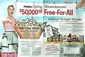 Purex Bleichanzeige Bo Peep Ammoniak Vintage 1959 Wäschereinigung Werbung - Bild 1 von 3