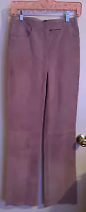 Women's 100% Leather Pants DKNY Light Lavendar Vintage 90s Trousers Size 4 NWT - Picture 1 of 15