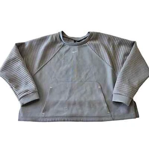 Nike Pro Gr. M Cropped grau Rundhals Athleisure sportlich minimalistisch Sweatshirt - Bild 1 von 8