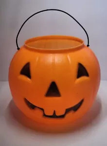 Cubo de calabaza molde soplado de colección Jack O linterna Halloween cubo de dulces truco o trato - Imagen 1 de 6