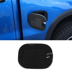 Gas Door Fuel Tank Cover Trim For Chevy Silverado GMC Sierra 19-23 Carbon Fiber - Picture 1 of 15
