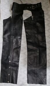 Like-New Interstate Leather Motorcycle Riding Chaps Size Small 