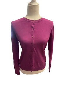 August Silk Purple Cardigan Sweater Size Large - Picture 1 of 5