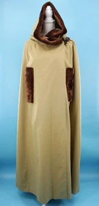 Cappotto con cappuccio vintage donna anni 60 lungo beige e marrone orlo XS-M anni 60 Saks 5th Ave - Foto 1 di 16