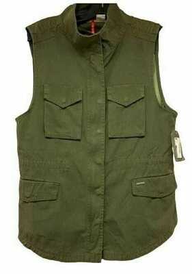 $75 Element Bonfire Vest / Top Sz M NWT Army Green Contrast Back Elastic Waist - Image 1 of 4
