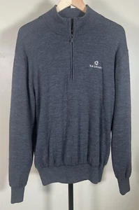 Footjoy $165 Gray Wool Lined Performance Wind Pullover 1/4 Zip Golf Sweater Sz M - Picture 1 of 10