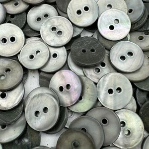 Last Lot 136 Lt Blue/Smoke/Gray/Rainbow River Shell Shirt Button 13mm 1/2" 2hole - Picture 1 of 3