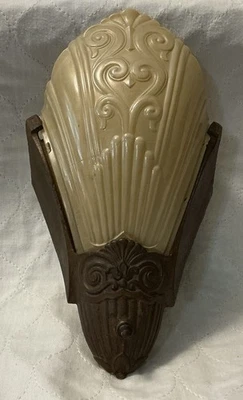  Art Deco Virden slip shade wall sconce 1920-1930s by J.C. Virden Company B115   - Image 1 of 4