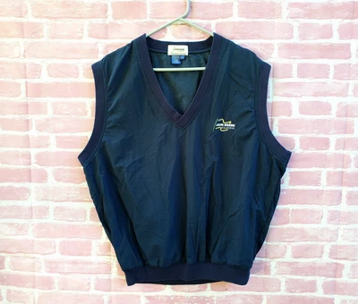 🔥 John Deere Classic Vintage Navy Blue Vest Pullover Men's Large L USA Nylon - Image 1 of 4