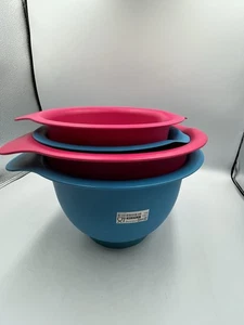 IKEA  Mixing bowl, SET of 4, 2 PINK AND 2 BLUE IN GREAT SHAPE SEE ALL - Picture 1 of 24