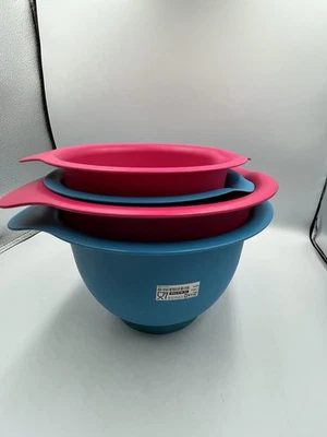 IKEA  Mixing bowl, SET of 4, 2 PINK AND 2 BLUE IN GREAT SHAPE SEE ALL - Image 1 of 4
