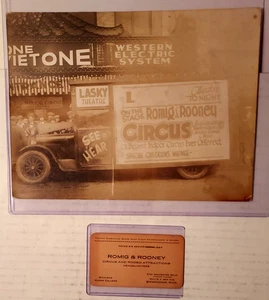Lot 15: Romig & Rooney Circus Business Card and Advertising Truck Photo - Picture 1 of 2