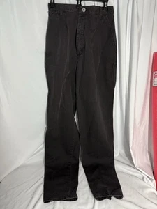 Vtg Wrangler WW095WL Black Pants Womens 12x34 High Rise Tapered Cotton Pleated - Picture 1 of 11