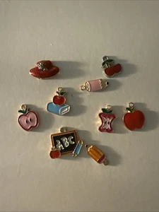 Vintage-Jetzt Set 9 Emaille Lehrer Anhänger Charms Handwerk Schmuck Neugestaltung - Bild 1 von 4