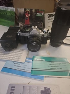Canon AE-1 Program Kleinbildkamera mit 50mm, , 70-210mm Objektiv, Tasche, Blitz getestet - Bild 1 von 19