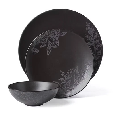 Oneida 12pc Dinnerware Set Roseto Charcoal - Image 1 of 4
