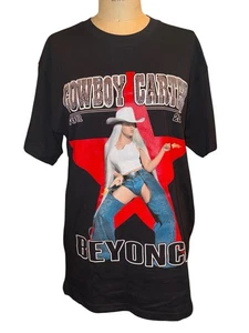 Camiseta Oficial Merch Beyonce Cowboy Carter Tour 2025 Unisex Grande Negra - Imagen 1 de 6