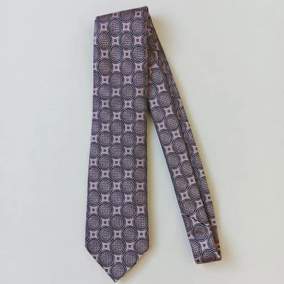Ermenegildo Zegna Men's Pink Circles Silk Tie L58" W3.5" - Image 1 of 4