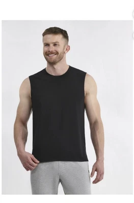 Athletic Works Mens Black Soft Crewneck Tri Blend  Muscle Tee Size XL (46-48)NWT - Image 1 of 4