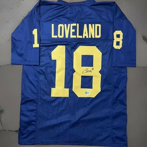 Colston Loveland Autographed Michigan Wolverines Navy Custom Football Jersey Bec - Picture 1 of 1