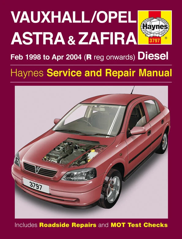 For Vauxhall/Opel - Astra & Zafira Diesel 1998-2004 Service Manual 3797 Haynes - Image 1 of 1