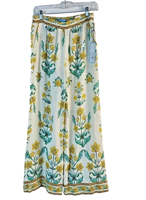 Pantalones florales Draper James pierna ancha talla XS rayón/lino nuevos con etiquetas Foto 1 de 4