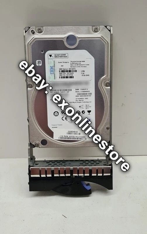 00Y2473 - 3TB 7,200 rpm 6 Gb SAS NL 3.5" HDD (FRU: 00Y2425) Lenovo Used - Image 1 of 1