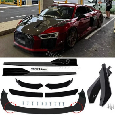 For Audi R8 Q8 S8 Front Bumper Lip Splitter Strut Rods Side Skirts Rear Diffuser Foto 1 de 4