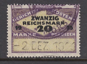Germany, Prussia, 1925 20 Reichsmark Court Fee revenue, sound - Picture 1 of 1