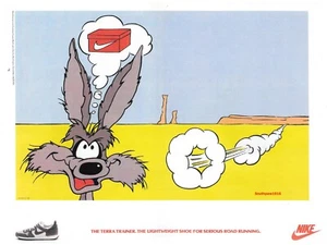 1984 Nike 'Terra Trainer Serious Road Running' Classic Running Shoe Reprint Ad - Picture 1 of 1
