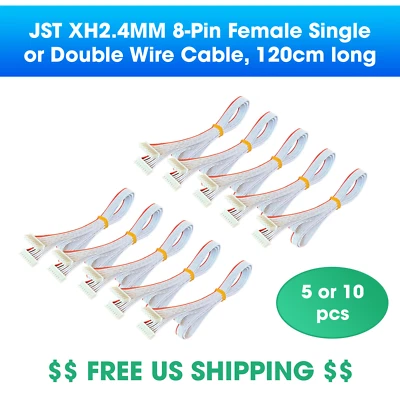 10 PACK JST-XH 2.54mm 8 Pin Female-Female Wire Cable Connector Set, 48" Harness - Image 1 of 2