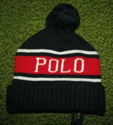 Hombre $49. POLO-RALPH LAUREN Azul Marino EE. UU. Mezcla de Lana Pom Sombrero Foto 1 de 2
