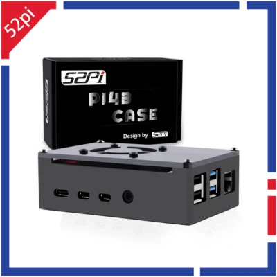 Raspberry Pi 4 Model B Aluminum Case Black Metal Enlosure with Quiet Cooling Fan - Image 1 of 4