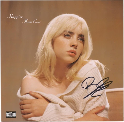 Billie Eilish Autographed Happier Than Ever Vinyl Album Cover