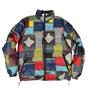 Stussy Puffer Patchwork Multicolor Jacket Size M NWT - Picture 1 of 6