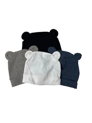 Paquete de sombreros oreja Baby Gap Baby Bear - Paquete de 4 6-12M mezcla de algodón blanco/gris/azul/B Foto 1 de 3