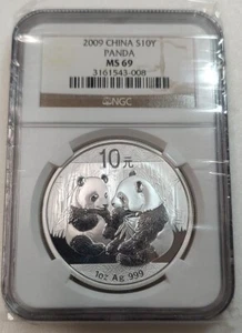 2009 China 10 Yuan S10Y 1oz .999 Silver Panda NGC MS69 #3161543-008 - Picture 1 of 2