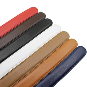 Men Genuine Leather Belt Strap No Buckle Two-layer Cowhide Belts 3.5CM Wide Blue - Picture 1 of 20